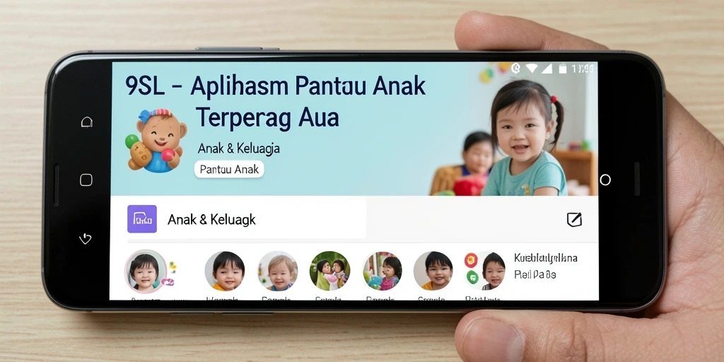 Antarmuka aplikasi 9SL dengan fitur Pantau Anak yang menarik dan informatif.