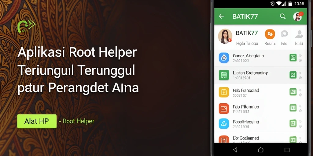 Tampilan antarmuka pengguna BATIK77 yang sederhana dan fungsional.