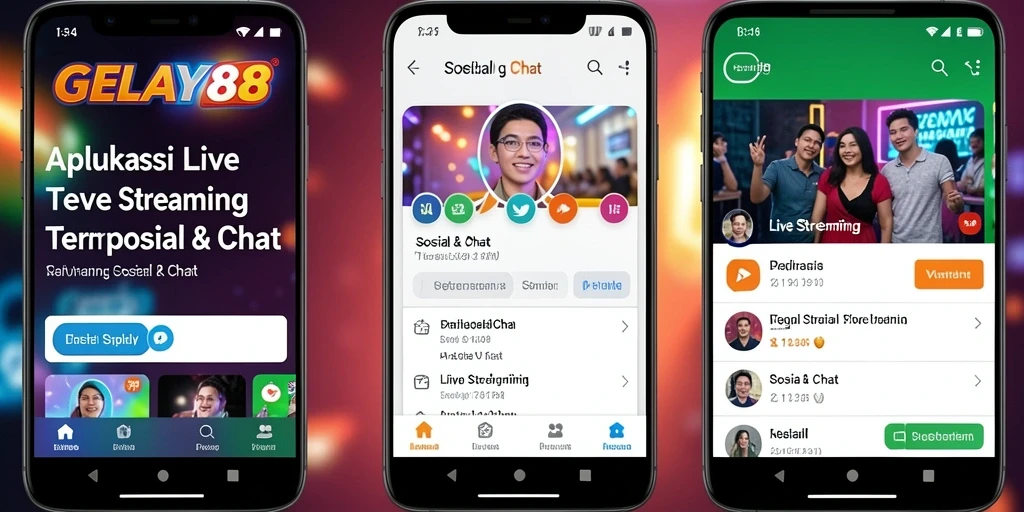 Antarmuka pengguna GELAY88 saat live streaming dengan fitur interaktif.