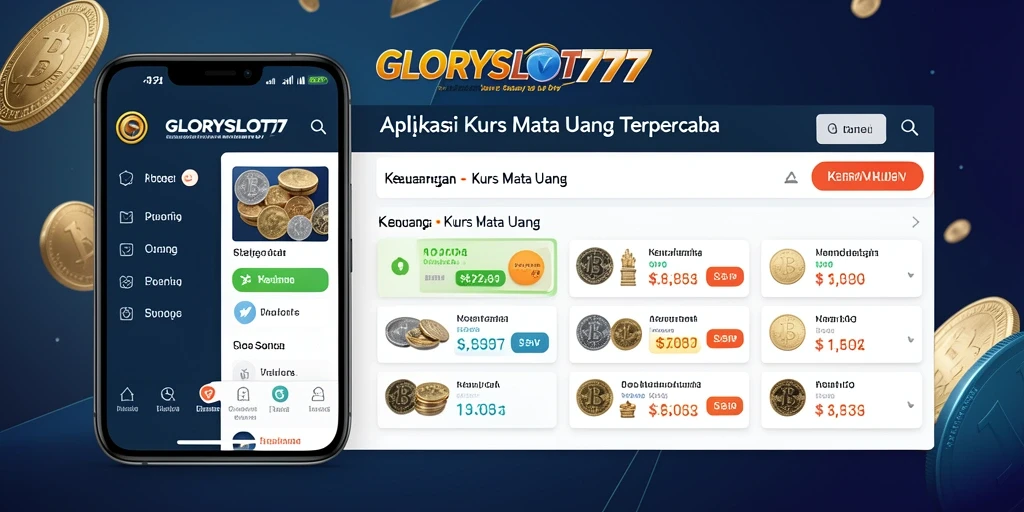 Antarmuka aplikasi GLORYSLOT777 untuk melihat kurs mata uang.