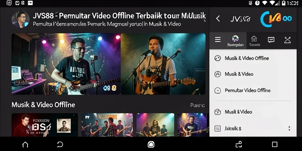 Antarmuka JVS88 yang sederhana dan fungsional untuk memutar video offline.