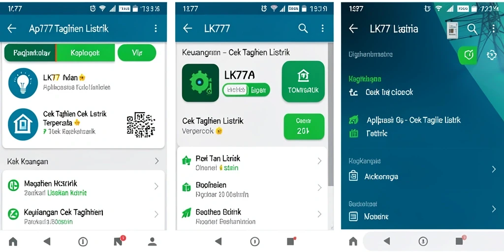 Tampilan antarmuka LK777 untuk cek tagihan listrik yang jelas dan sederhana.