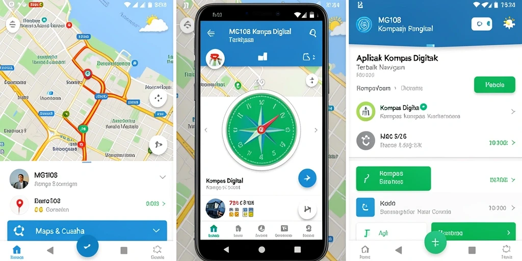 Tampilan antarmuka aplikasi Kompas Digital MG108 yang intuitif.