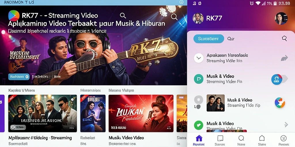 Antarmuka RK77 yang menarik dan mudah digunakan untuk streaming video.