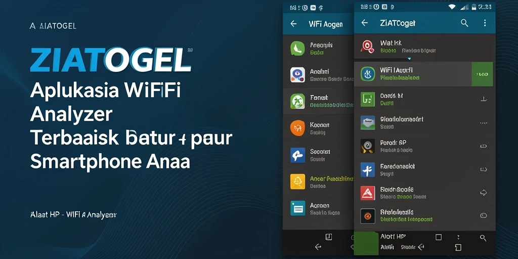 Tampilan antarmuka aplikasi ZIATOGEL yang menunjukkan analisis WiFi secara real-time.